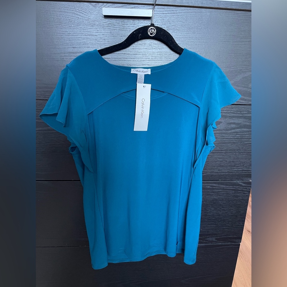 NEW Calvin Klein Blue Women's Blouse - Small